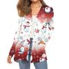 Women's Fashion Christmas Print Long-Sleeved Pocketed Slim-Fit Cardigan Coat