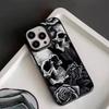 Skull Rose design phone case suitable for iPhone 17 16 15 14 13 12 11 Pro/Max/Plus anti drop and shockproof back cover