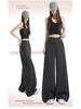 Women's Retro Grey Wide-Leg Suit Pants - Spring Casual, Versatile & Comfortable