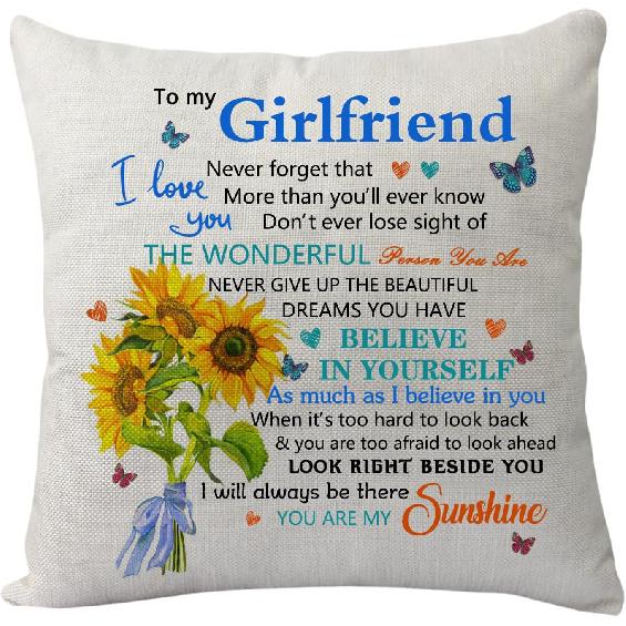Bestie Pillowcase Gift from Best Friend, Pirational 'Never Forget That I Love You' Pillow Cover, Funny Friendship Cushion Cover for Birthday, Xmas,