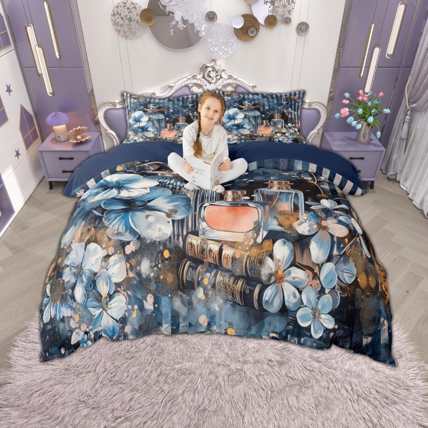 

Homewish Girls Dreamy Makeup Duvet Cover Set, Cosmetics Theme Bedding Set, Dress Perfume High Heels Bed Set, Room Decor DE XS 100x135cm 2pcs&set