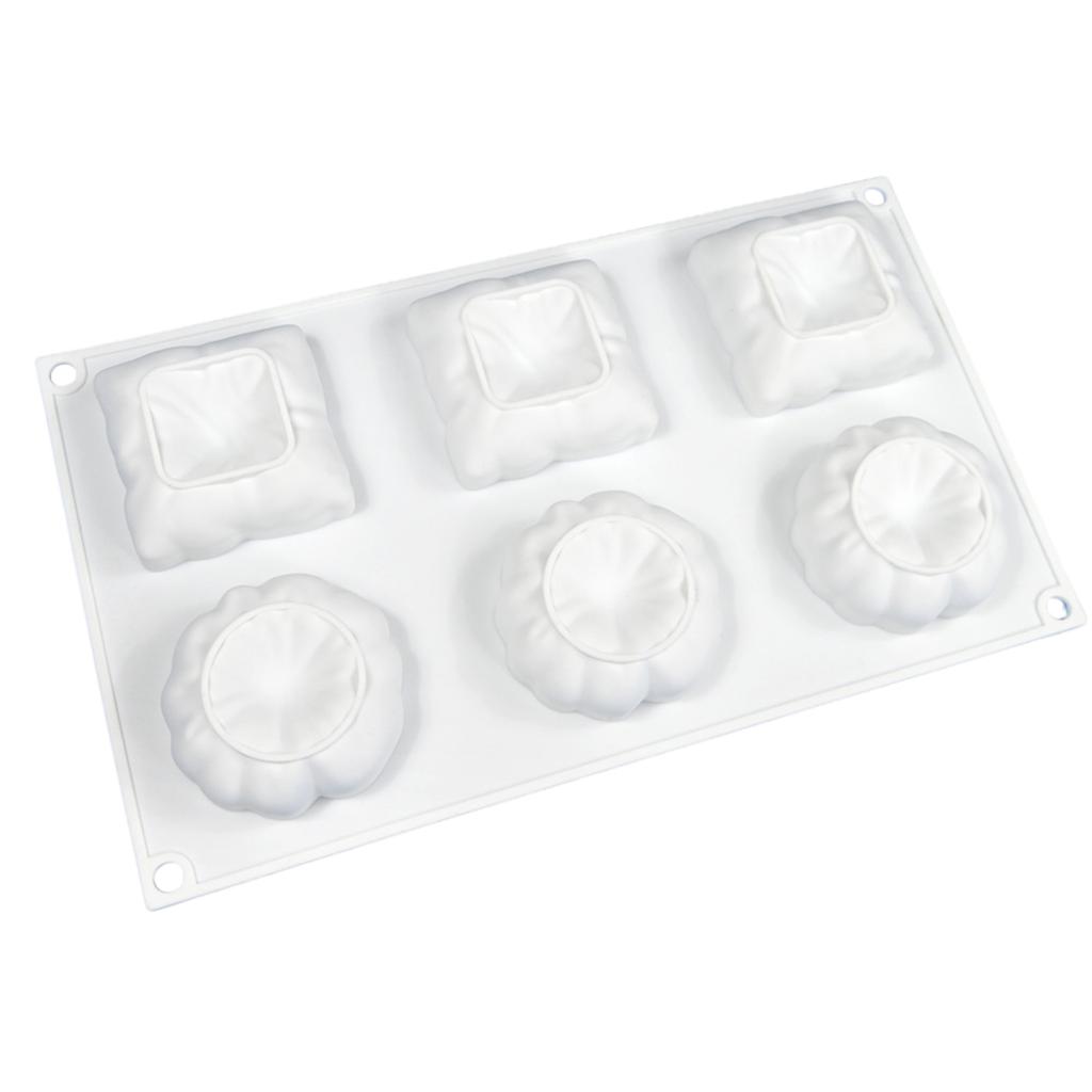 Nepřilnavé silikonové pečicí formy na francouzskou pěnu 6 dutin ve tvaru polštáře forma na pečivo víceúčelová pomůcka na pečení dezertů