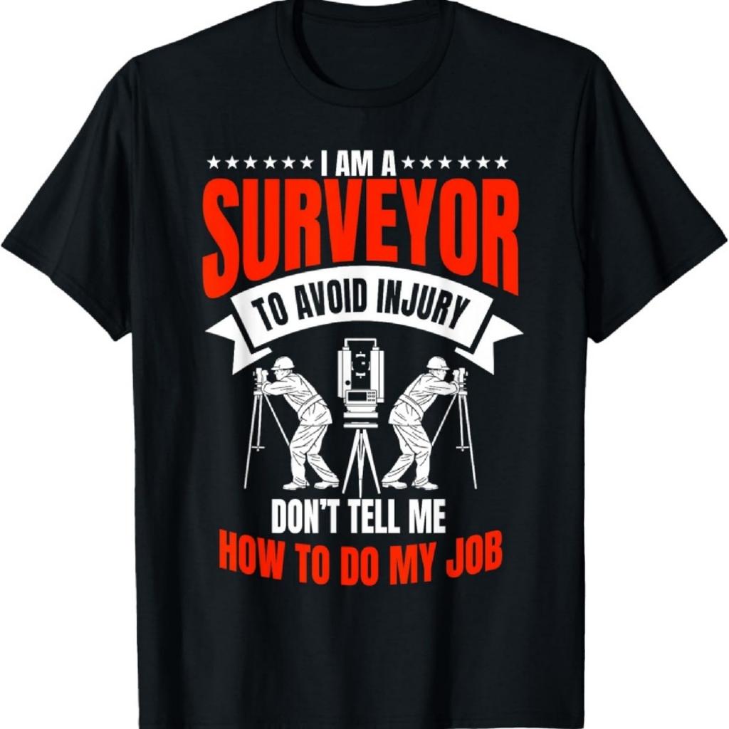 Unisex-Adults Black X-Small Regular Fit Short Sleeve Cotton T-Shirt Land Surveyor Surveying Valuer Geodesists Cartographer T-Shirt