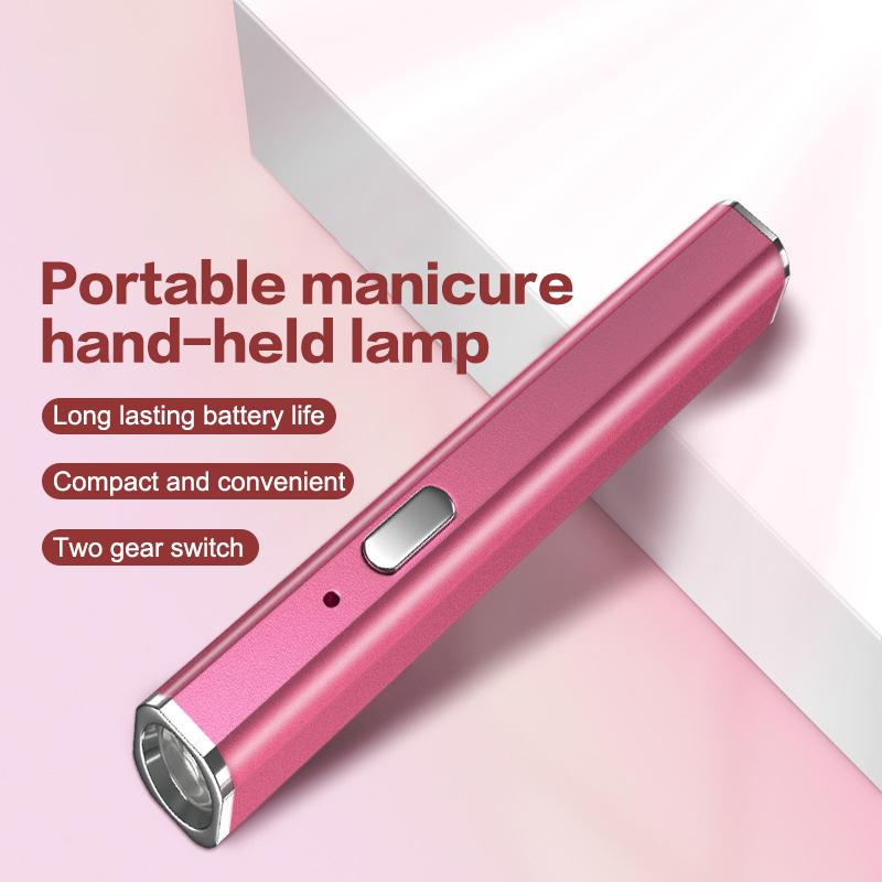 Portable Mini Nail Lamp Portable Metallic Mini Uv Light For Gel Nails With 2 Timers 20S/60S