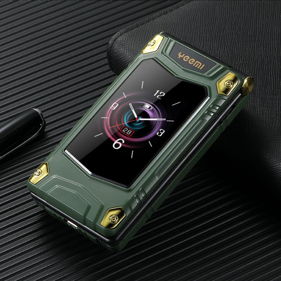 

YEEMI M7+ 4G раскладной телефон с экраном 2,8 дюйма, двумя дисплеями, двумя SIM-картами, полнофункциональным сетевым телефоном, камерой 8 Вт, аккумулятором 2300 мАч, функцией воспроизведения видео FM и Bluetooth, мобильный телефон чёрный