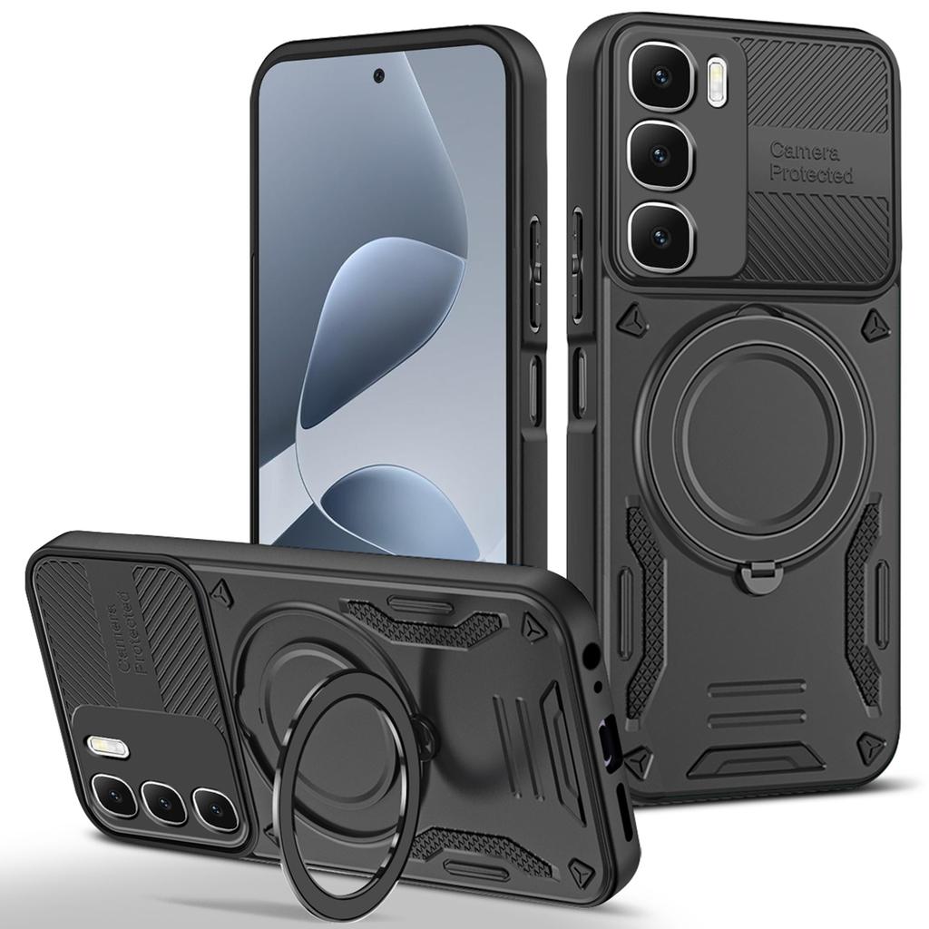 For Infinix Hot 60i 4G / 60 5G Magnetic Case Shockproof TPU + PC Phone Back Cover with Kickstand