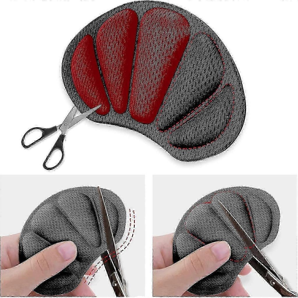 Self-Adhesive Heel Grips 2 Pairs, Anti-Slip Cushion Pads for Oversized Shoes (Black) [jkw]