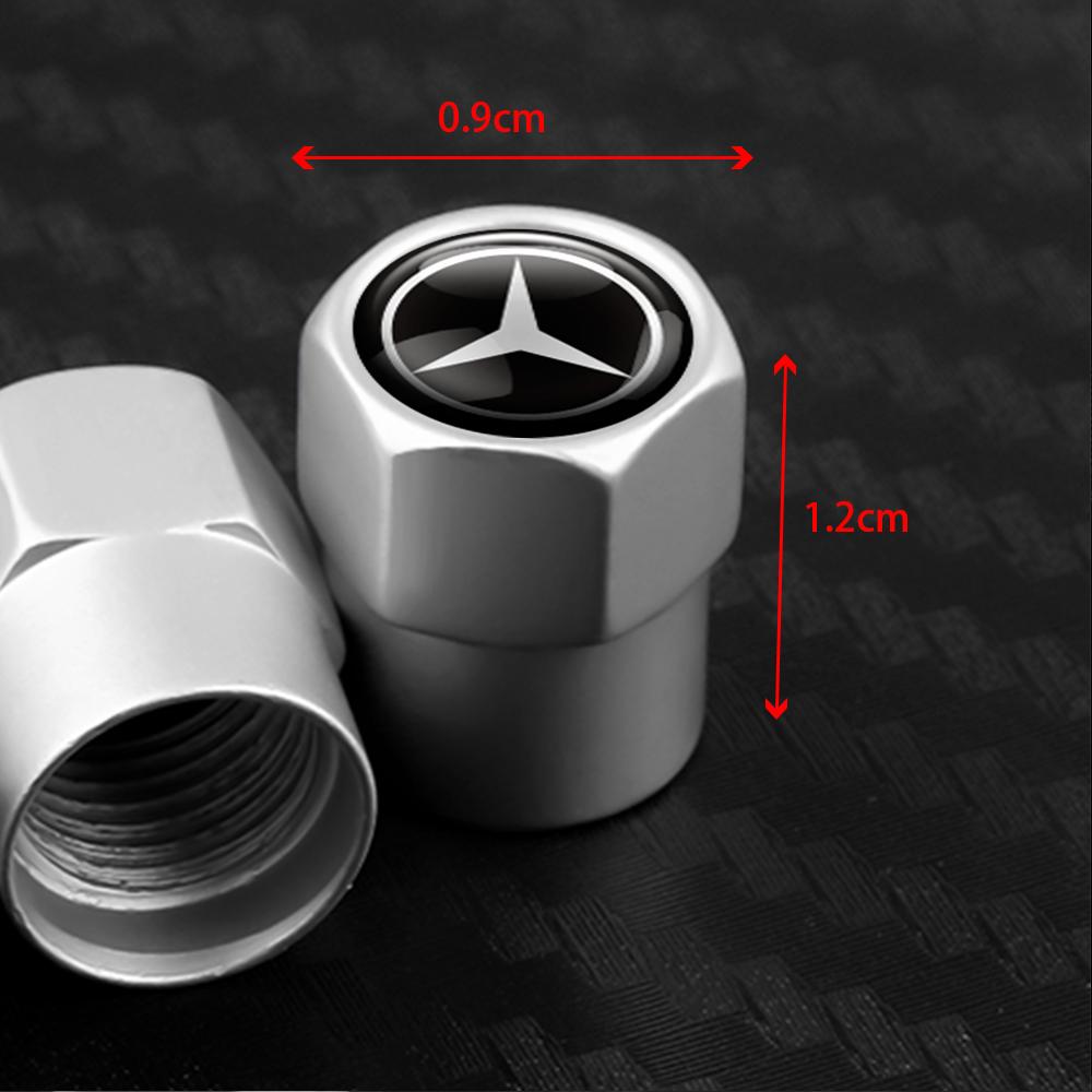 4Pcs Metal Car Wheel Tire Air Valve Dust Caps Cover for Mercedes Benz A B C E S Class AMG CLA CLS W212 W213 W204 W205 W210