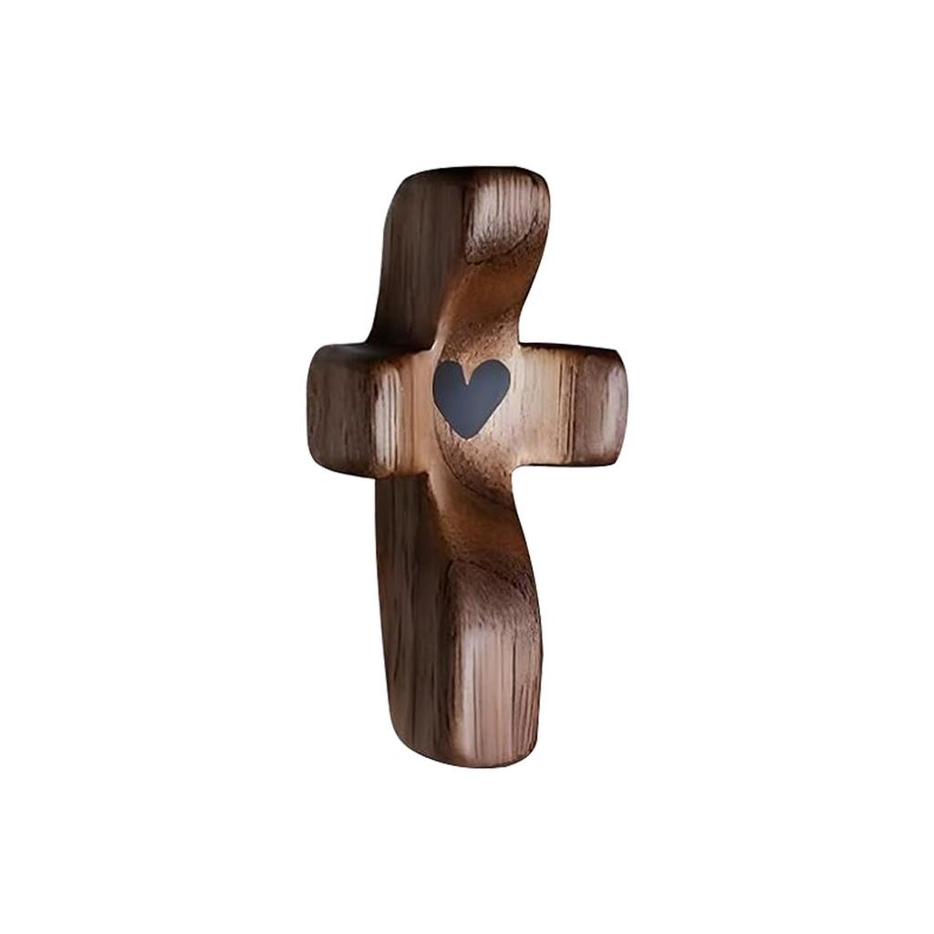 In-Stock American Style Black Walnut Wooden Easter Cross with Thumb Handle