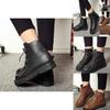 Casual Pu Women Leather Lace Up Combat Punk High Top Ankle Boots Boots Martin