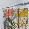 Modern Tropical Print Shower Curtain with Green Leaves Waterproof Fabric for Bathroom Decorations