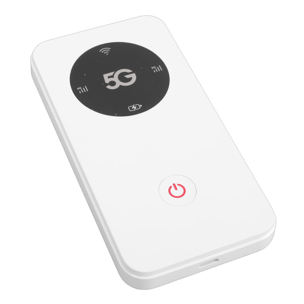 5G WiFi 6 Mobile Hotspot Router Portable WiFi Device Supports 16 Devices with Nano SIM Card Slot 6100mAh Battery White
