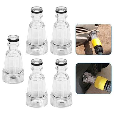 5 Stück Hochdruckreiniger Gartenschlauchadapter, 3/4 Zoll Hochdruckreiniger Transparenter Kunststoff Wassereinlassfilter Ersatzwerkzeug