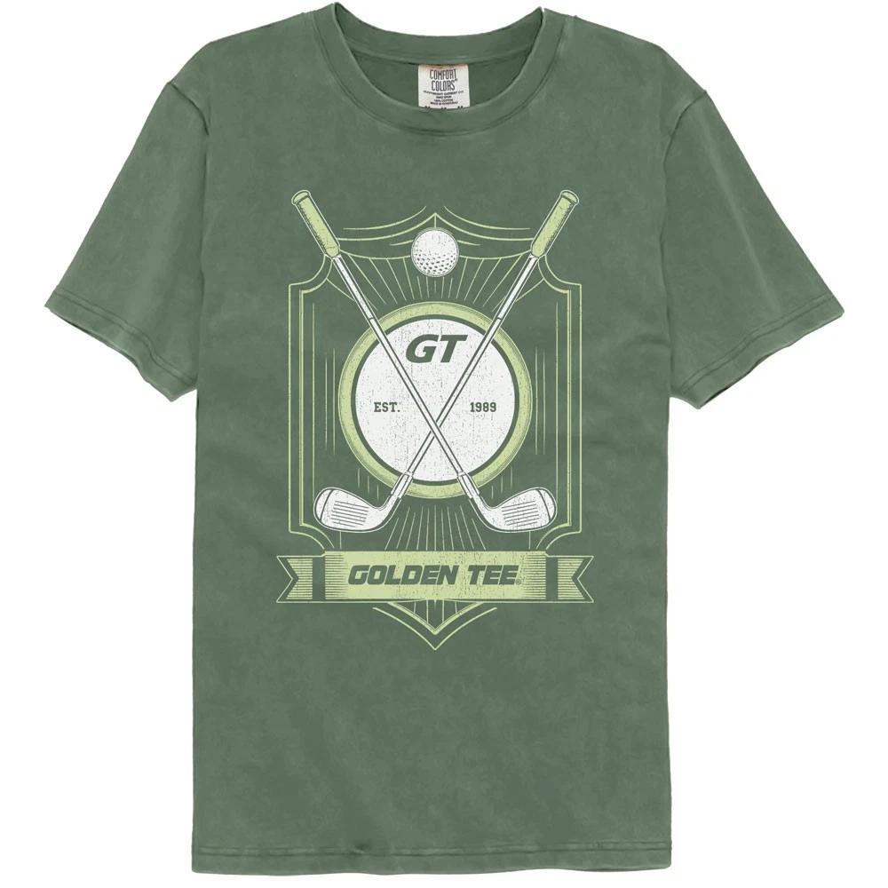 Golden Tee Golf Video Game Est 1989 Clubs & Ball Men s T Shirt XL