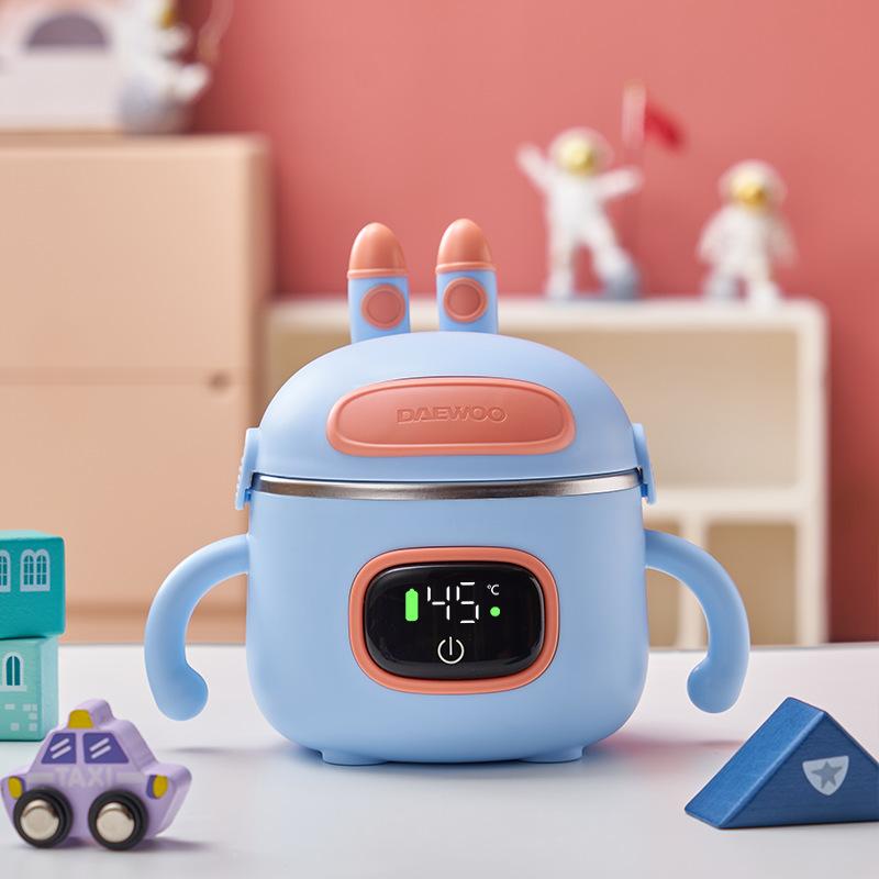 

Детская изолированная миска, перезаряжаемая детская анти-падение, умная миска из нержавеющей стали для пищевых добавок, термостатическая миска синий