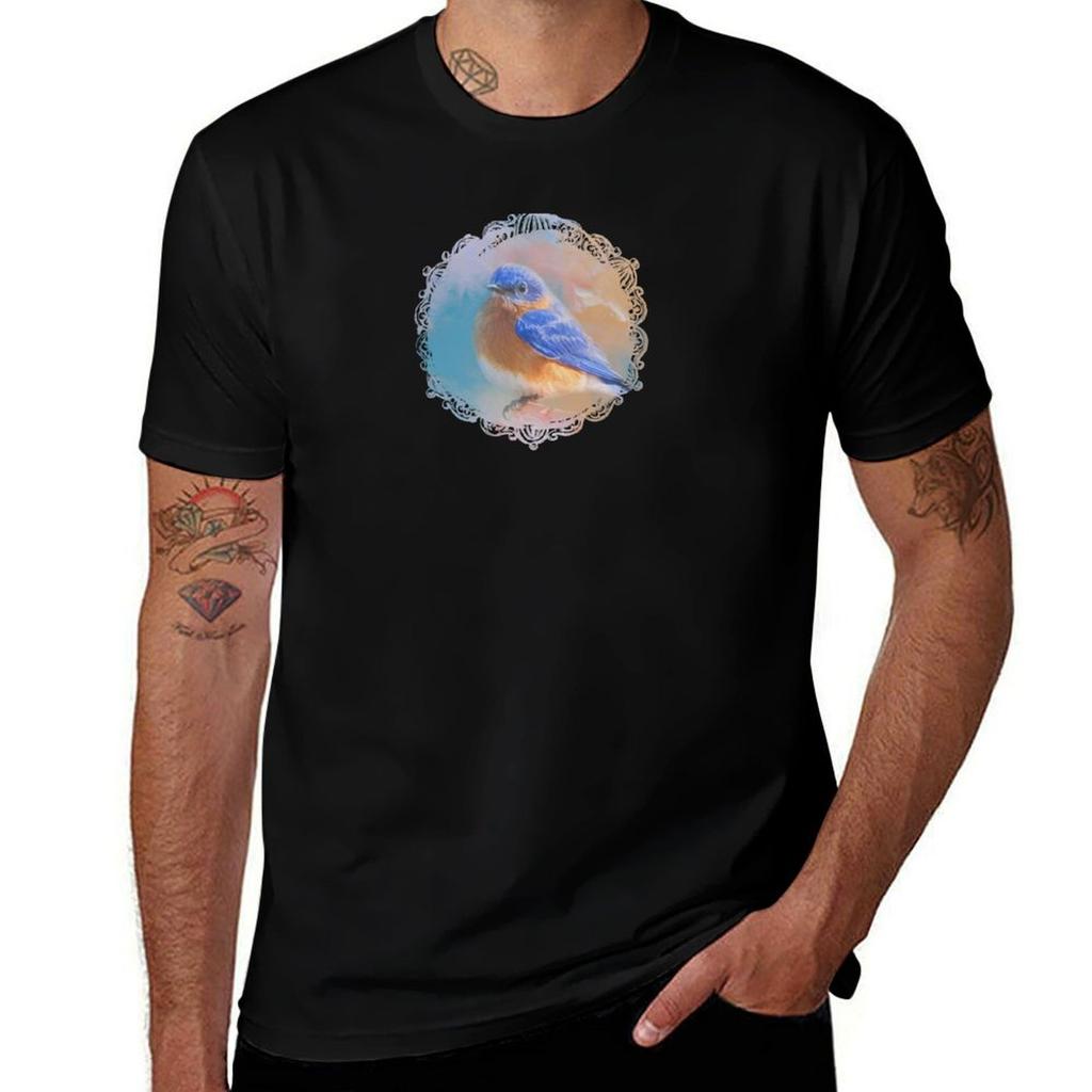 Eastern Bluebird Tshirt Stylish Print Short Sleeve Tee