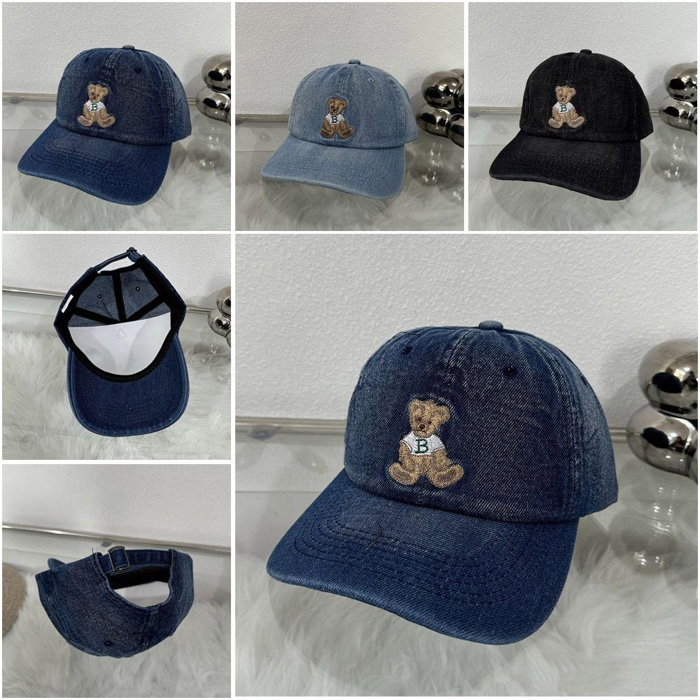 Breathable Baseball Hat Embroidered Bear Outdoor Sport Hat Cute Travel Sunshade Hat