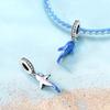 Blue Charm Bead Pendant 925 Silver Whale Shark Dolphin Snowflake Starry Sky Eye Charm fit Original Bracelet DIY Jewelry