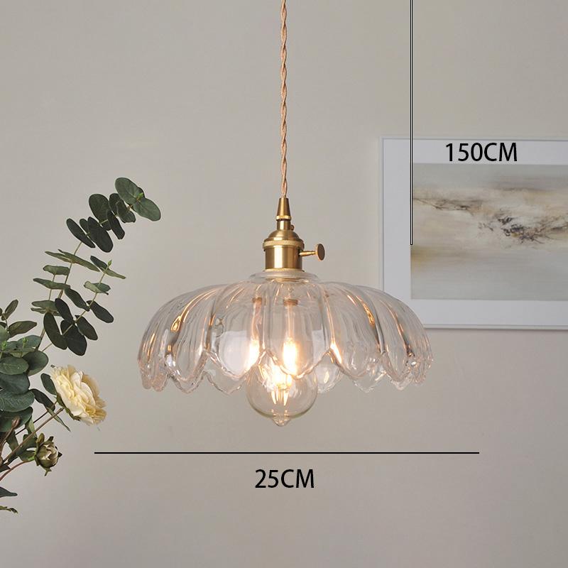 Brass glass chandelier Nordic vintage B&B bar Restaurant Bedside lamp Creative personality cafe bedroom lamp