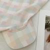 Simple Plaids Head Wrap Hat for Women Soft Lace Trims Headscarf Hat for Female Teens Daily Wear and Social Gatherings