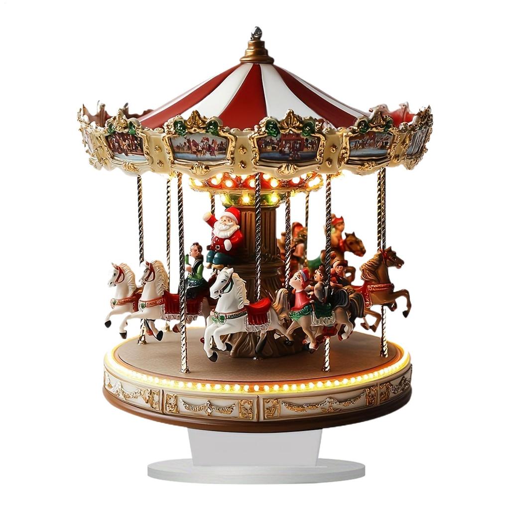2D Acrylic Decor Pendant Christmas Table Decorations Carousel Shape Christmas Party Pendant Festive for Interior Holiday Home