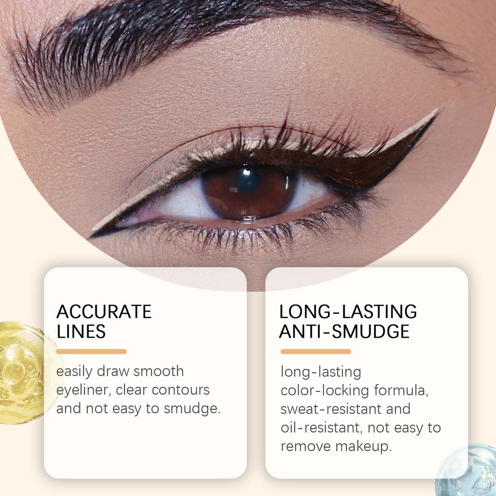 Zephoco Waterproof Liquid Eyeliner: 24H Long-Lasting Anti-Smudge Eye Liner Pen with Delicate Tip & Vitamin E, 3 Shades