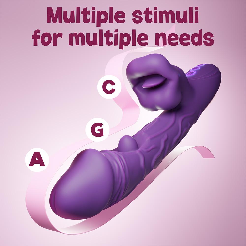 Dildo Vibrator Women's Erotica Clitoral Vibrator G-spot Insertion Dildo with Slap Vibration and Mouth Sucking for Female Couples