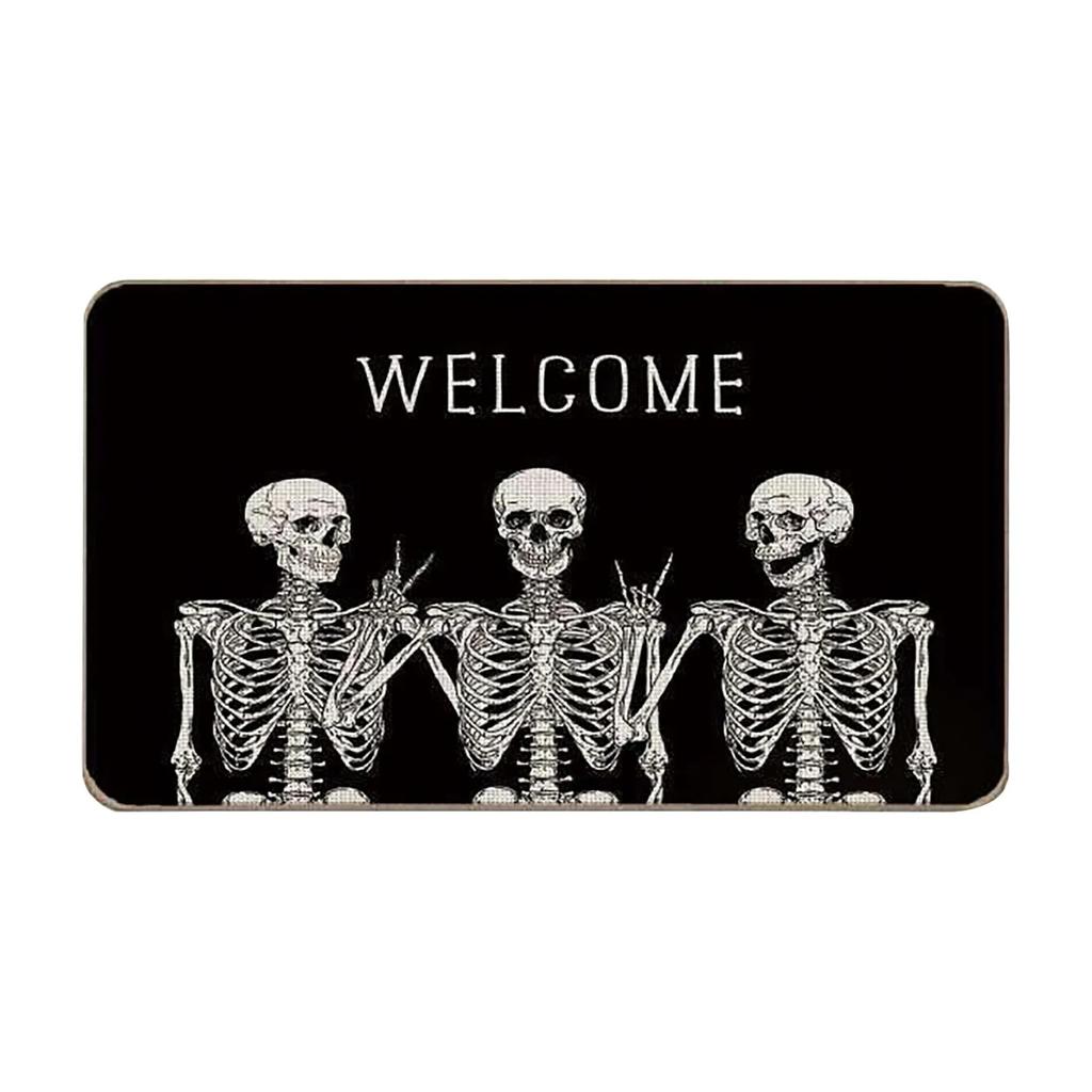 Halloween Print Carpet Cute Ghost Skull Non-slip Welcome Entrance Carpet Kitchen Bedroom Living Room Carpet Decoration