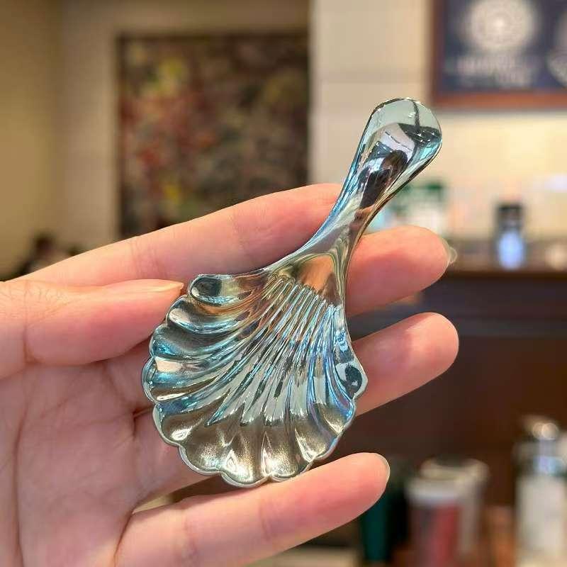 1/2/3Pcs Shell Tea Spoon Stainless Steel Stirring Sundae Coffee Tea Spoons Dessert Stirring Coffee Supplies Mini Small Coffee