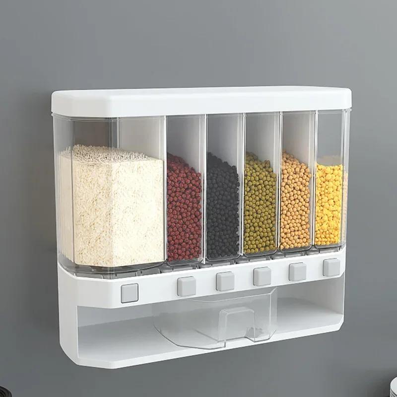 Grain and Cereal Rice Bucket Household Sealed Moisture-proof Kitchen Rice Storage Box Whole Grain Storage Dispenser