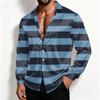 Veste chemise rayée décontractée pour homme Coupe ample Respirante Col rabattu pour le printemps et l'automne