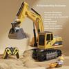 Rc 6/9Ch Alloy Excavator Truck Remote Control Plaything Car With Lights Sound 680 Degree Rotation Engineering Vehicle Christmas Gifts