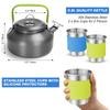 22PCS Camping Cookware Set Portable Outdoor Cooking Pot with Teapot Anodized Aluminum Nonstick Lightweight Picnic Gear