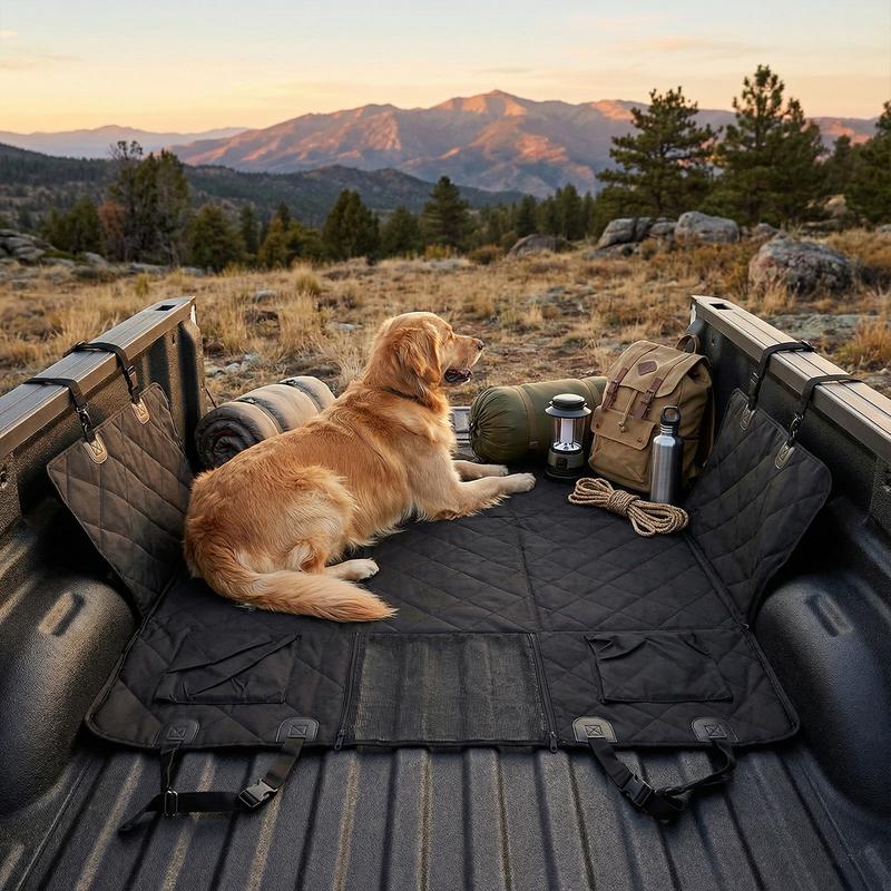 Back Seat Extender for Dogs Hard Bottom Pet Rear Seat Protector Dogs Travel Bed Anti Scratch Supports 308lbs for Car SUV Truck