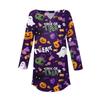 Women's Fashion Loose Button Collar Halloween Print Long Sleeve T-Shirt Top Pullover