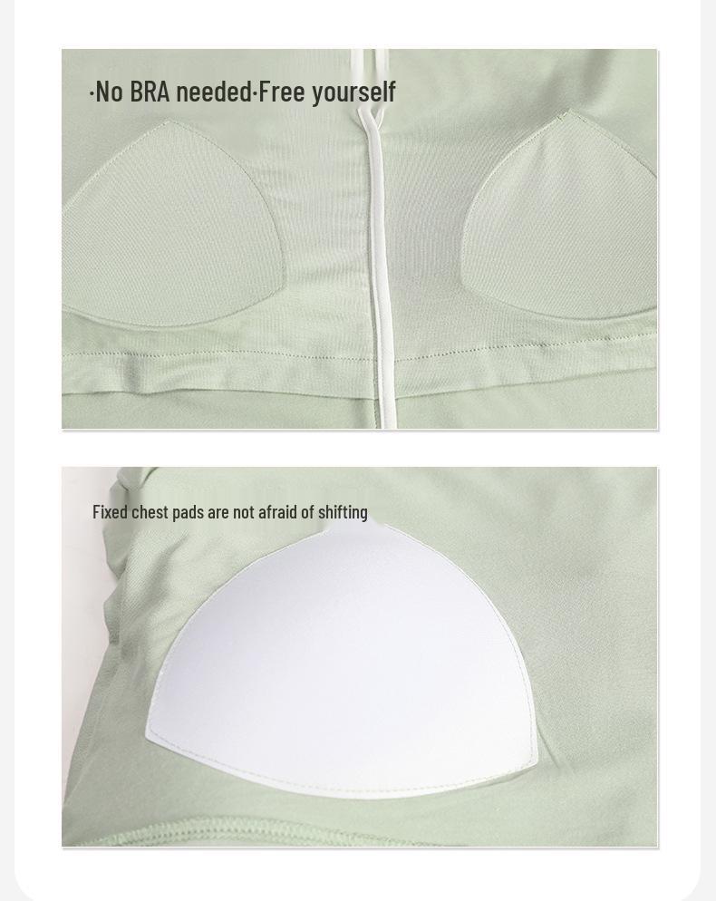 Pijama de Modal Refrigerante para Mujer con Sujetador Incorporado, Manga Corta, Amigable con la Piel, Color Sólido, Adecuado para Usar al Aire Libre