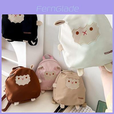 Süßer Cartoon-Lamm-Canvas-Rucksack für Kindergartenmädchen Atmungsaktiv Leichtgewichtige Schultasche