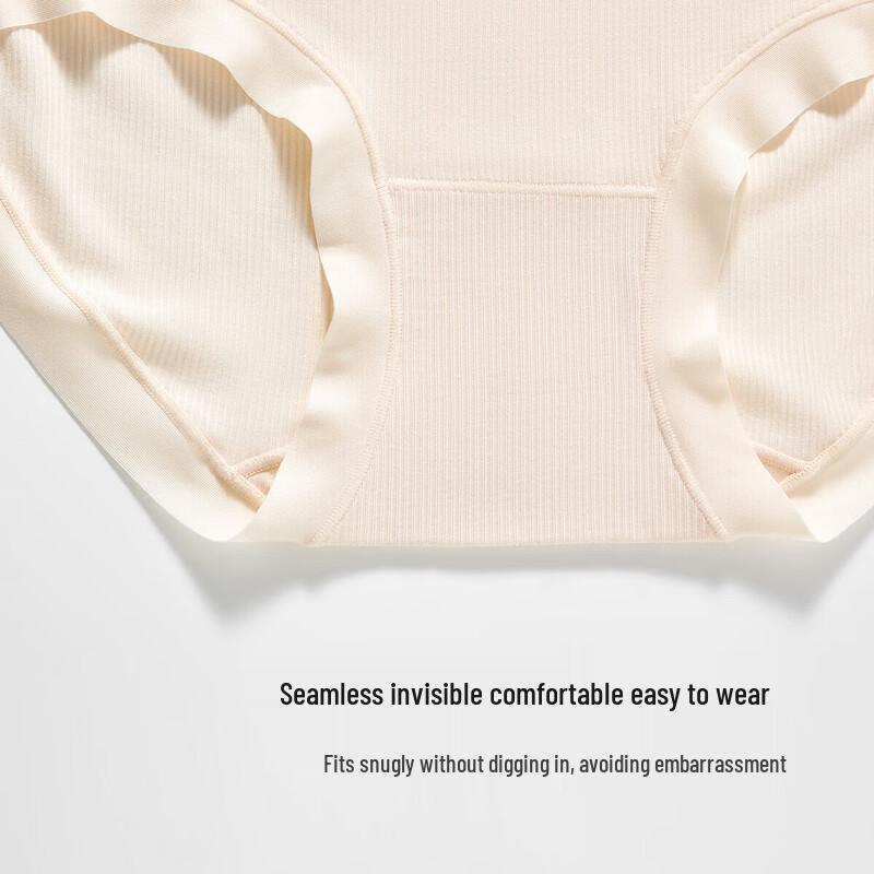 Odifen Women's 60S Modal 5A Antibacterial Seamless Mid-Waist Briefs 3-Pack