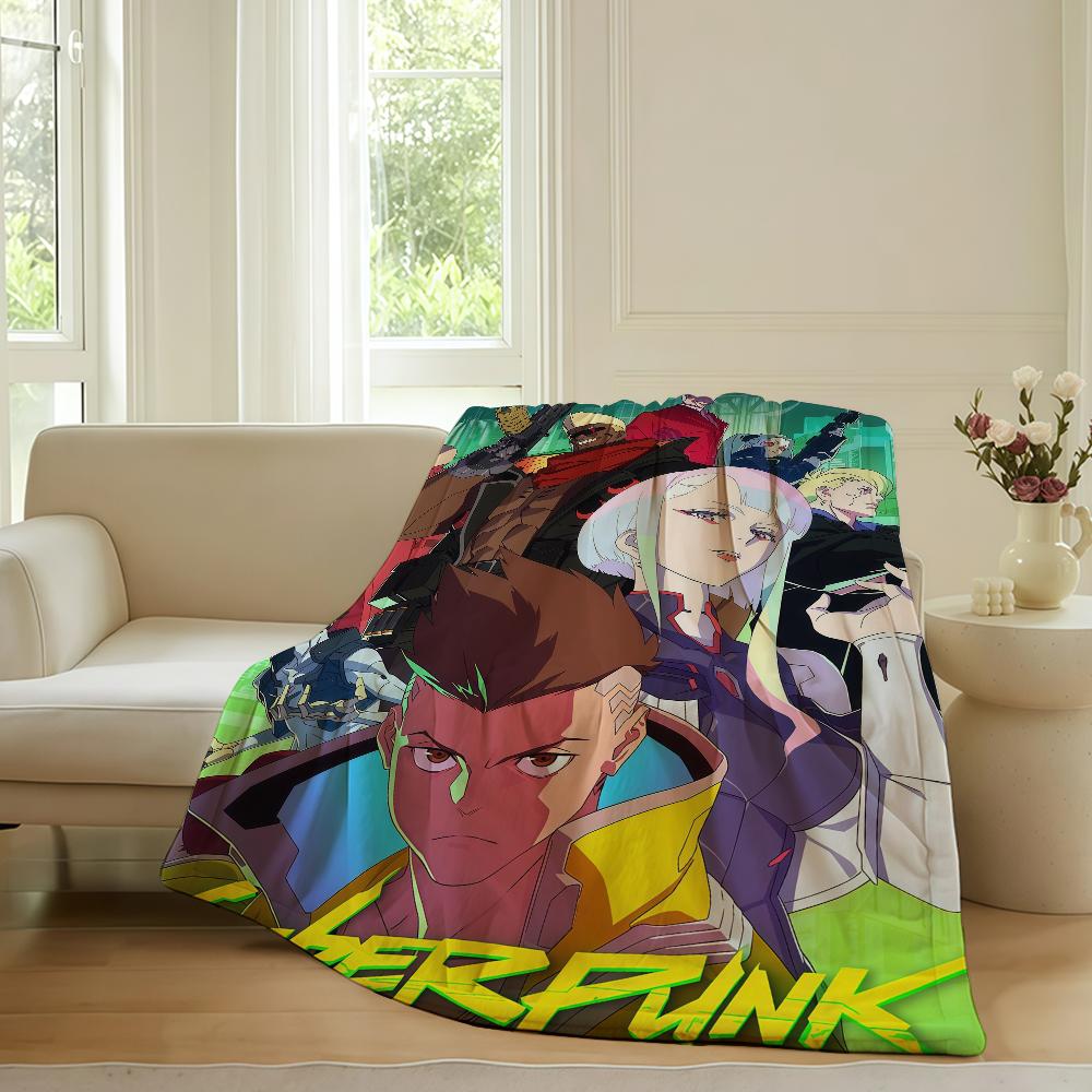 Adventure Anime C-cyberPunkS Blanket For Sofa Office Bed Plane Travel Sleep Read Relax Camping Soft And Warm