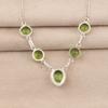 Naturlig Peridot Ädelsten Silverhalsband 16-18" 925 Sterling Silver Handgjorda Smycken för Kvinnor Som Gåva till Alla Hjärtans Dag RN-3-5