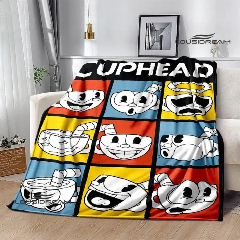 Cuphead Cartoon Printed Blanket Fashion Bed Linings White Flannel Warm Blanket Soft Comfortable Blanket Birthday Gift