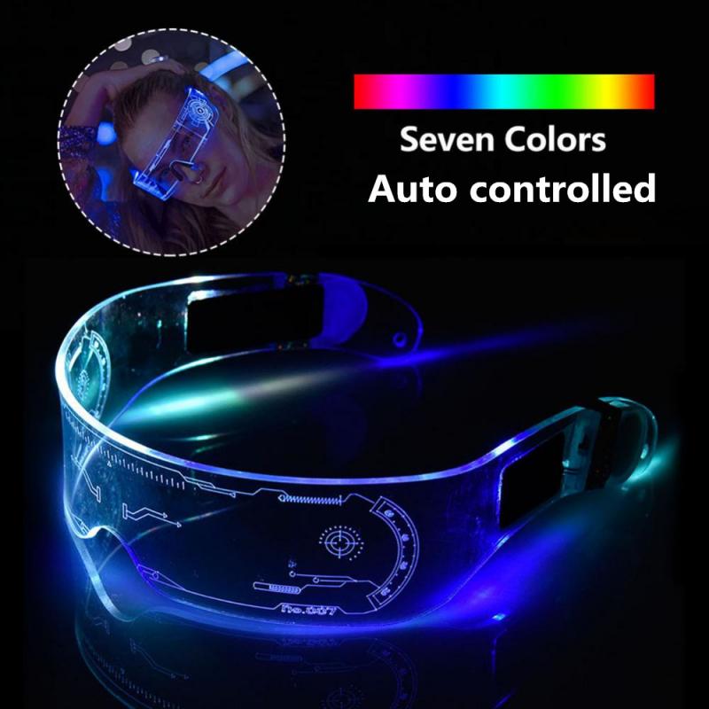 LED Luminous Glasses Electronic Visor Glasses Light Up Glasses Prop For Festival KTV Bar Party Performance Children Adult Gifts
