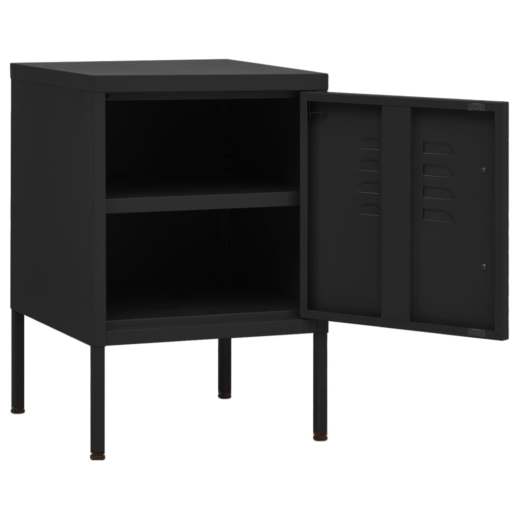 Nightstands 2 Pcs. Black 35 X 35 X 51 Cm Steel
