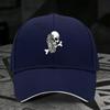 Skull Bone Print Baseball Cap Polyester Adjustable Casual Streetwear Hat for Unisex Women