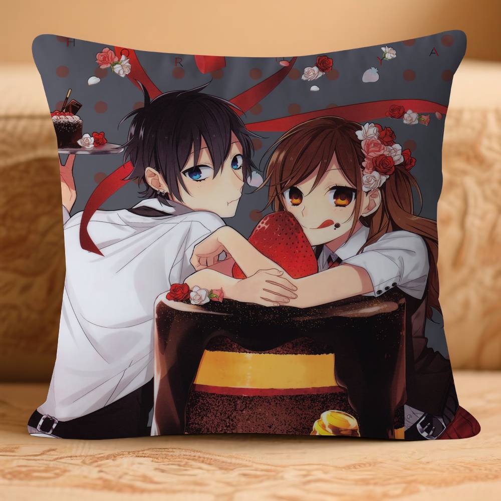 

H-HorimiyaS Anime Pillow Case Removable Washable Cushion Cover – All-Season Soft Linen 16x16Inch