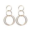 Three Circle Big Round Loop Simple Drop Earrings for Women Geometric Wedding Party Jewelry Christmas Girl Friend Gift