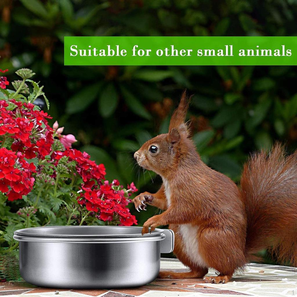 Bird Feeding Dish Cup Bowl with Clamp Holder, Parrot Food Bowls Birds Cage Water Bowl,