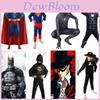 Vibrant Kids Halloween Superman Bat Spider Man Cosplay Costume Clothes Sets