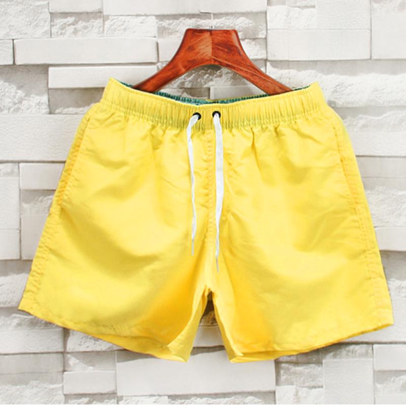 Men Shorts Quick-drying Beach Sports Casual Short Pants Solid Color Loose Swimming Fitness Cropped