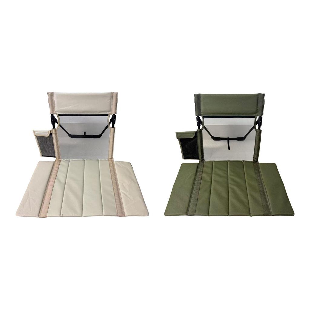 Folding Beach Chair with Back Support Floor Seat Portable Stadium Seat for Activities Lawn Fishing Barbecues Sporting Event